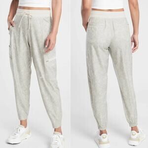 Athleta Venture Printed High Rise Jogger Pants Gray 6